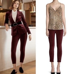 Frame Burgundy Skinny Pants, Velvet